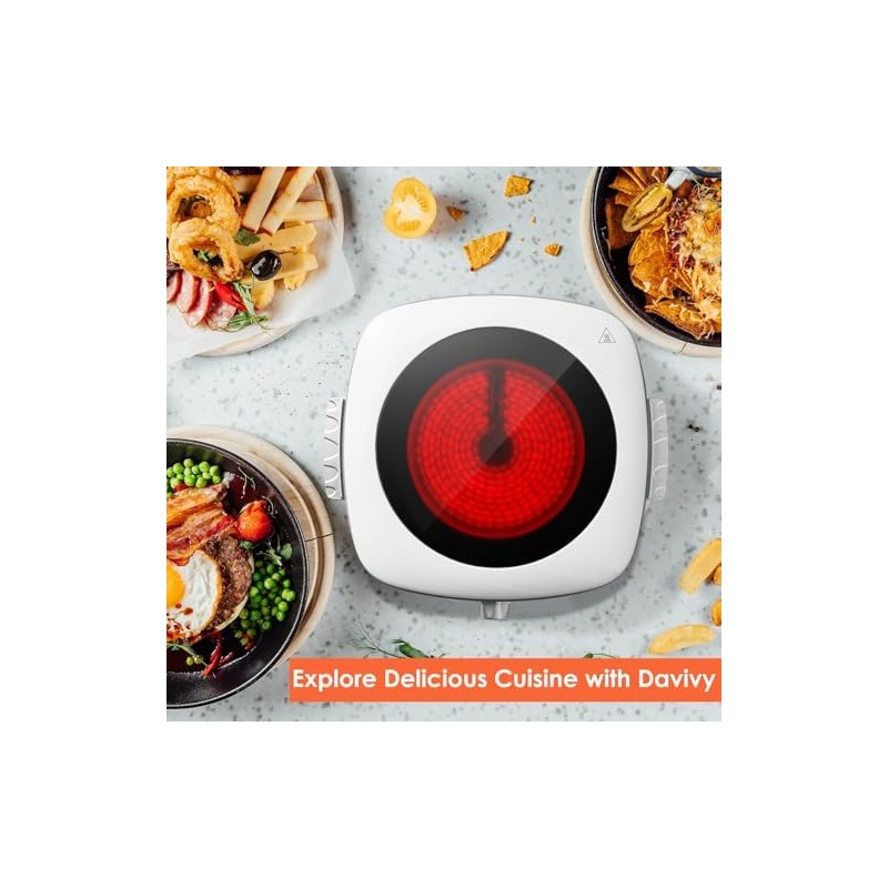 Hot Plate, Electric Cooking Surface, Adjustable Temperature