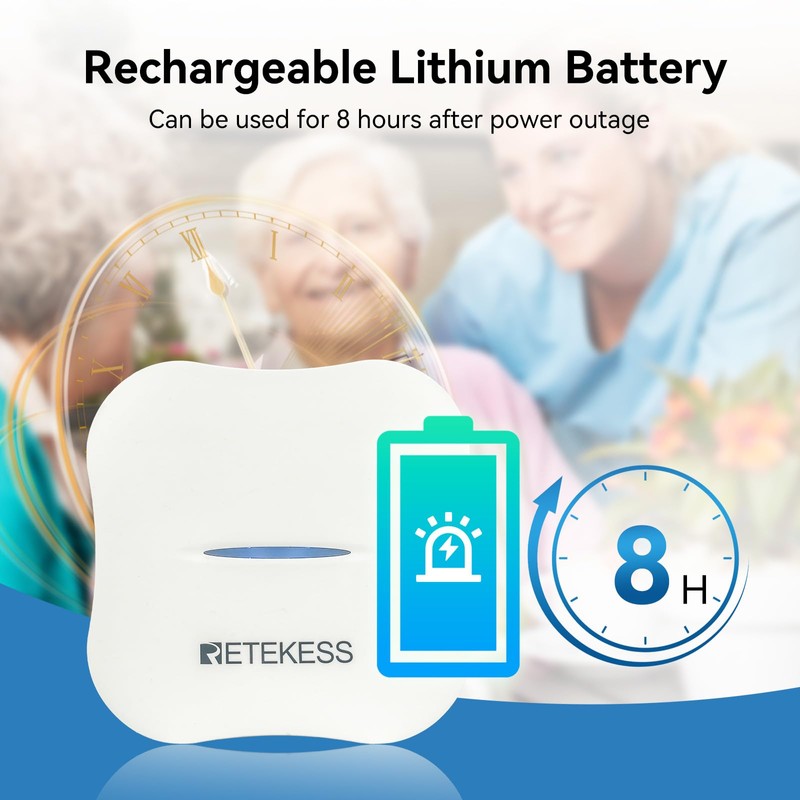 Retekess TH011 WiFi Smart Wireless Caregiver Pager,Call Button for Elderly