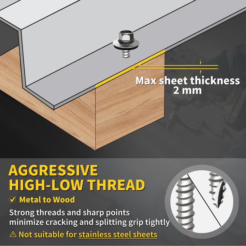 Metal Roofing Screws #10 x 1-1/2", 300 PCS, FIXLINK RUSPERT