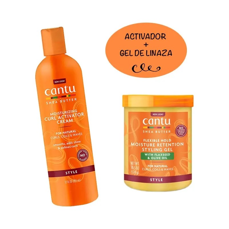 Cantu 2 Pack Activador De Rizos Y Gel De Linaza