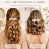 Rhinestone Hair Clip with Pearl, Sparkly Crystal Barrette for Women