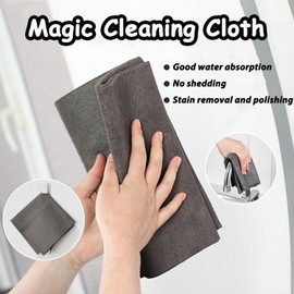 PMDYBY 10PCS Magic Cleaning Rags, 2025 New Thickened Magic Cleaning Cloths, Streak-Free Reusable Magic Cloth, Multipurpose Miracle Cleaning Cloths for Mirrors, Glass, Windows and Cars(Grey)
