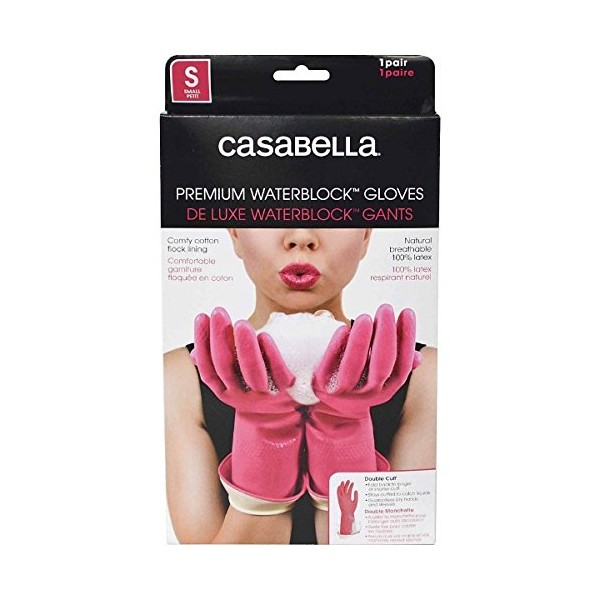 Casabella Premium Water Block Gloves, Small, Pink