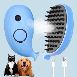3 in 1 Cat Steam Brush, Rechargeable Pet Brush with Steam for Dog And Cat, Self Cleaning Grooming Brush for Massage,Clean and Removing Loose Hair