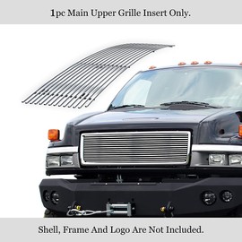APS Premium Stainless Steel Chrome Polished 8x6 Horizontal Billet Grille Grill Insert Compatible with GMC Topkick C4500 C5500 C6500 C7500 03 04 05 06 07 08 09 for Upgrade Model Main Upper N19-S46756G