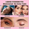 Ledeak Liquid Eyebrow Pen, Long Lasting Waterproof Eyebrow Pencil, Natural