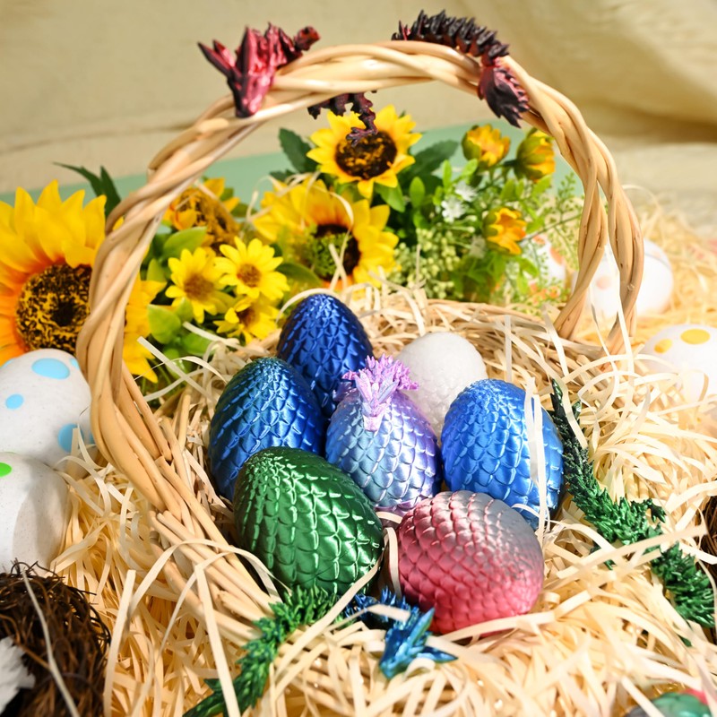 Impossmaker Impossmaker 12PCS 3D Printed Easter Dragon Eggs with 3D