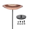 Good Directions Polished Copper Bird Bath with Fountain on Garden