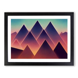 Futuristic Pyramids Vol.2 Abstract H1022 Framed Print for Living Room Bedroom Home Office Décor, Wall Art Picture Ready to Hang, Black A4 Frame (34 x 25 cm)