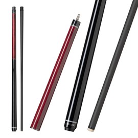 CUEDESG Carbon Fiber Break Cue Pool Stick,3 Piece Breaking Cue Stick,Low Deflection Jump Break Cue,13mm Pro Tip with PU Bag(23oz_Red)