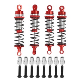 Front Rear Shock Absorbers Aluminum Alloy Front Rear Shock Damper for Traxxas Latrax Teton 1/18 RC Car Red