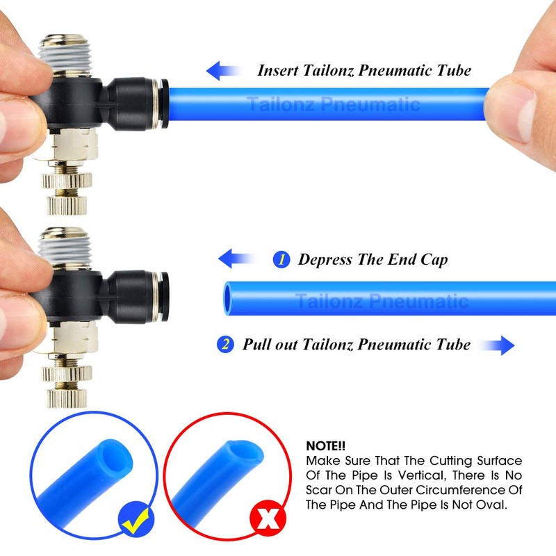TAILONZ PNEUMATIC 2 Pack SL-1/2-N3 Push to Connect Air Line
