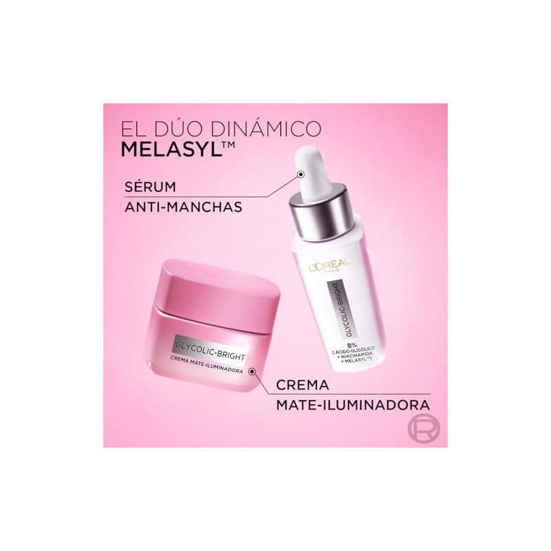 L'Oreal Paris Glycolic Bright Crema Iluminadora Matte 50G