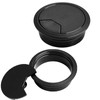 2 Pcs 80mm Desk Cable Grommets, Black Desk Cord Grommet