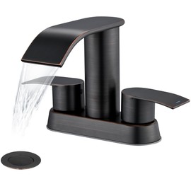 Ultimate Unicorn Bathroom Faucet for Sink Oil Rubbed Bronze, 4 Inch Bathroom Sink Faucet for 3 Hole or 2 Hole, 2 Handle Waterfall Faucets with Pop up Drain, Centerset Faucets for RV Counter