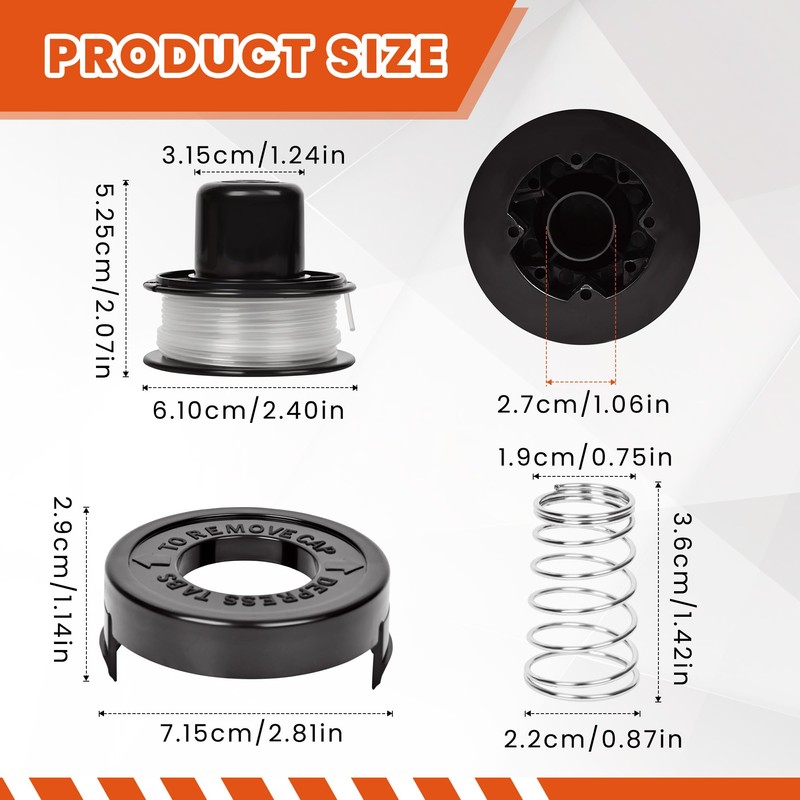 Flaveano Strimmer Wire for Black and Decker Trimmers, 4 Replacment