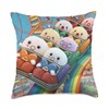 Dango Kawaii Cute Pastel Mochi Roller Coaster Mochis Throw Pillow