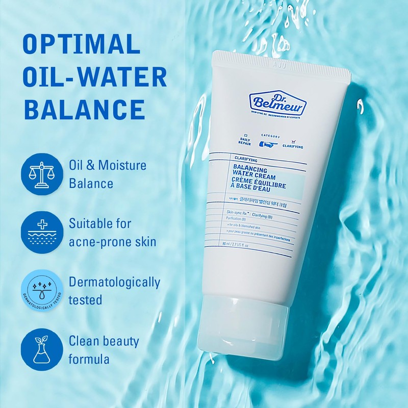 Dr. Belmeur Clarification from Balancing Water Cream 80 ml, Moisturising