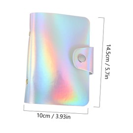 Gatuida Shiny Nail Stamping Plate Bag with Snap Button Closure Multi Card Storage Pouch for Organizing Up to Nail Templates Stylish Holographic Design and Professionals