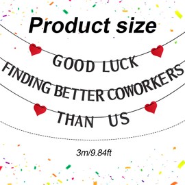 Good Luck Finding Better Coworkers Than Us Banner, Coworker Goodbye Banner Farewell Party Decorations Good Luck Banner Leaving Decorations for Coworkers