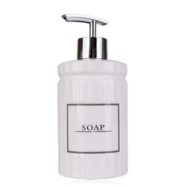 Accentra Vintage White Ceramic Soap Dispenser Soap Dispenser Liquid Soap Dispenser Bathroom Accessories for Sink, Bathtub or Shower