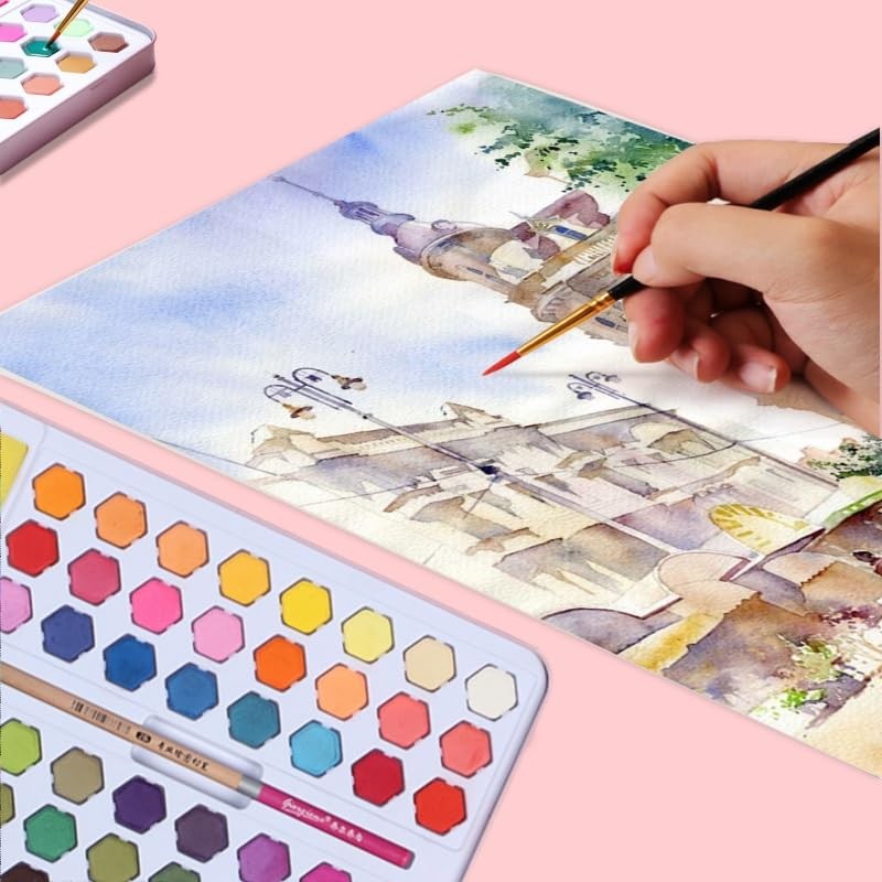 Set de Watercolor 48 Color,Principiantes y Profesionales
