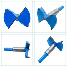 Boring Bit, Hard Alloy Woodworking Tool 65mm Diameter Cutter Cutting Hinge Boring Hole Saw Drill Bit for Wood Plastic Plywood, Blue and Silver