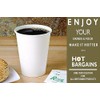 HOT BARGAINS, 100 x 12oz Single Wall White Paper Cups