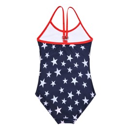Bañador de niña unicornio sirena traje de baño para niños de una pieza ropa de playa, Estrella de la bandera, 6-7 Años