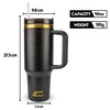 Obiatar 40oz Stainless Steel Travel Tumbler With Gold Accent| Double-Wall