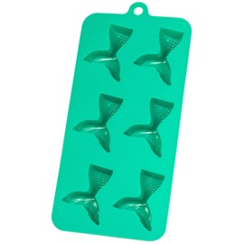 HIC Kitchen Silicone Mermaid Tail Ice Tray, Chocolate Candy Baking Mold, Non-Stick, Heat-Resistant, Make 6 Mermaid Tails