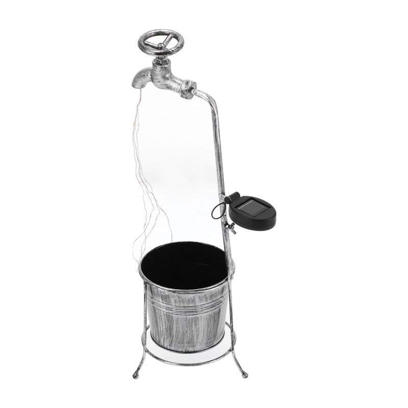 Lawn Lamp Solar Outdoor Waterproof Metal Faucet Durable Light Statue