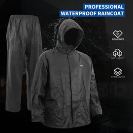 VUVEA Raincoat Suit Outdoor Waterproof Breathable High Reflective High Performance Durable Rain Gear Hooded Jacket Hiking