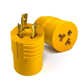 Shore Power NEMA L5-30P to 5-15/20R or 6-15/20R RV Generator Adapter 30A to 110V 15A Household Connector, 30A 3 Prong Twist Lock Locking Generator Male L5-30P to 5-15R 5-20R 6-15/20R Female Cord