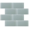 Tenedos Ice Mist 3x6 Glossy Blue Grey Glass Tile –