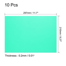 QUARKZMAN Pack of 10 A4 Gel Light Lighting Filter Overlay Transparent Colour Correction Plastic Vinyl PVC Sheets Photography TV Green 0.2 mm