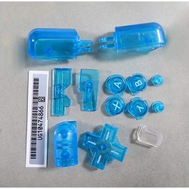 GGZone Clear Blue DS Lite NDSL ABXY L R D Pad Cross Button Full Set