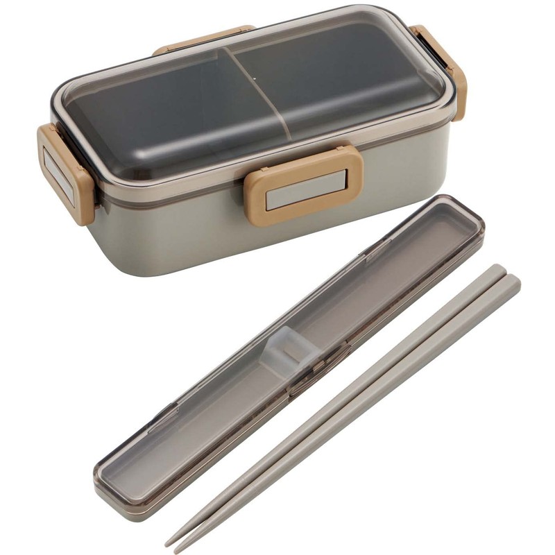 Skater ABC3AG-A Mauve Gray Chopsticks and Case Set, 7.1 inches