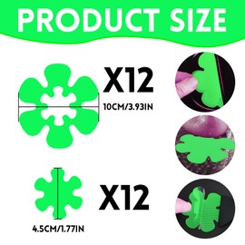 HomeDejavu 24 pcs Bathroom Non Slip Stickers Luminous Stickers Flower Shape Non Slip Shower Stickers Contains 12 pcs 10 CM and 12 pcs 4,5CM Flowers Luminous Stickers Fit for Bathrooms Kitchens Stairs