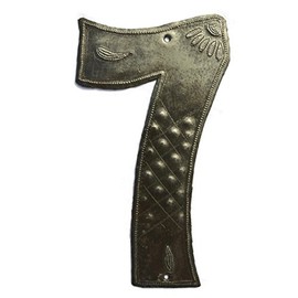 Metal House Numbers, Haiti Recycle Oil Drums, 7.62 Inches, Home Decor, Curb Appeal, Haitian (7)