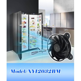XY12032BM Refrigeration Cooling Fan Fit for Galanz Upright Fridge/Freezer,DC12V 0.26A Refrigeration Silent Fan-120×120×32mm