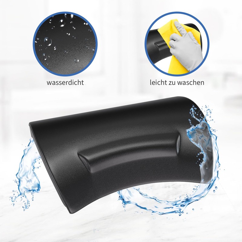 AQUADE Alster Neck Pillow for Bathtub Black - Pillow for