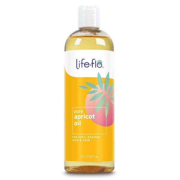 Life-Flo Pure Apricot Oil | Rich Moisturizer For Face, Body & Massage | Nourishes & Strengthens Hair & Soothes Scalp | Cold-Pressed & No Hexane, 16oz