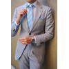 HISDERN Mens Sky Blue Plaid Tie and Pocket Square Set