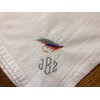 Monogrammed fishing lure napkins, 18" x 18" cotton dinner napkins