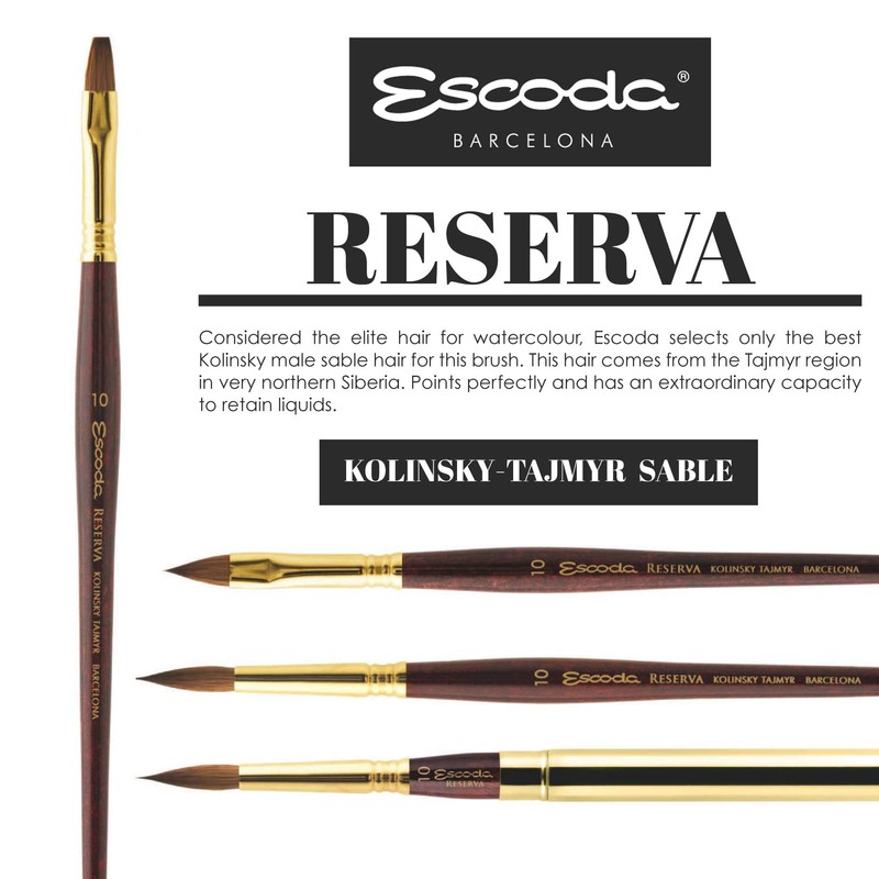 'Escoda : Kolinsky-Tajmyr Sable Round Watercolur Brush Series 1212 (