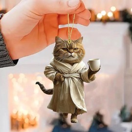 1 x Cat Key Holder, Funny Cute Cat Goods, Acrylic Key Holder, Shiba Inu Goods, Elegant Cat, Mascot, Keychain, Can be hung on a Key Car Backpack, etc
