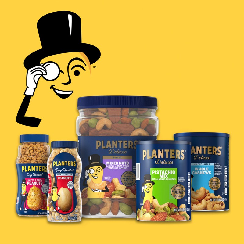 PLANTERS Honey Roasted Peanuts, Plant Based Protein Snacks, 4 Oz