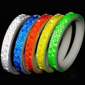 EVEDMOT Reflective Tapes 5 Colors Night Safety Reflective Warning Stickers Adhesive Tape Waterproof Outdoor, Bicycle Rim Reflector Tape for Bike, Trailer, Motorcycle