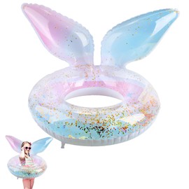 Children's Swimming Ring, Mermaid Swimming Ring, Children's Swimming Armbands, Glitter Leak-Proof Swimming Aid for Children 4-9 Years (Colour)